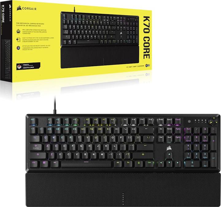 Productafbeelding Corsair K70 Core RGB Mechanisch Toetsenbord (FR, Bedraad)