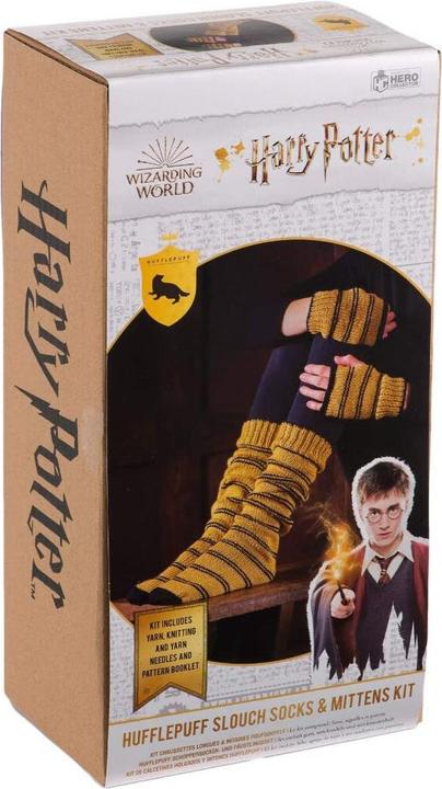 Thumbs Up Harry Potter Knitting Set Mittens and Socks Hufflepuff