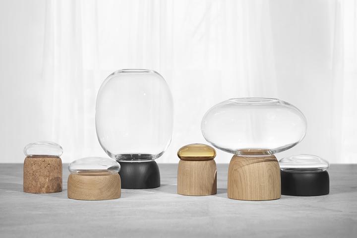 Produktbild ChiCura Porcini Vase Eiche/Clear Glass (1x)