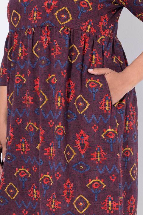 Produktbild Ulla Popken Longshirt, A-Linie, V-Ausschnitt, 3/4-Arm, Taschen (60)
