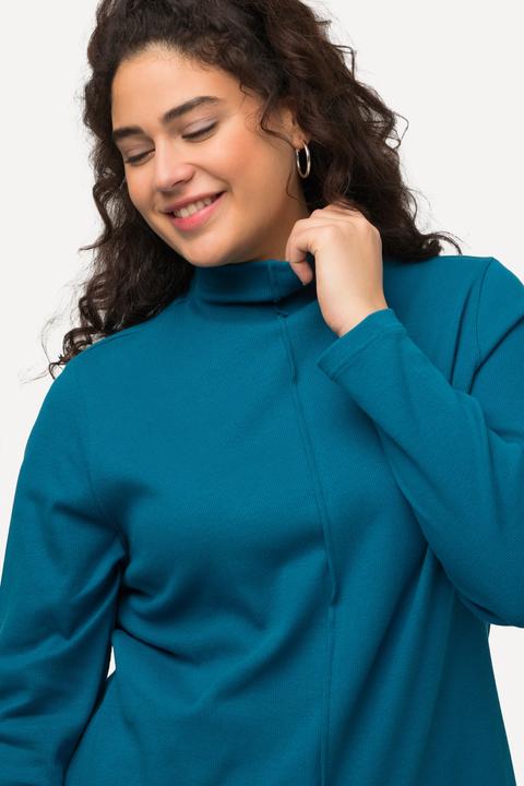 Actual product image Ulla Popken Center Seam Long Sleeve Ribbed Turtleneck (50, 52)