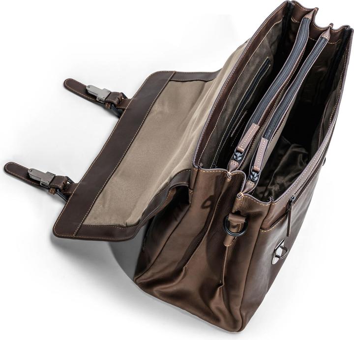 Image du produit Farmhood Serviette Nashville XXL 3 compartiments cuir 39 cm