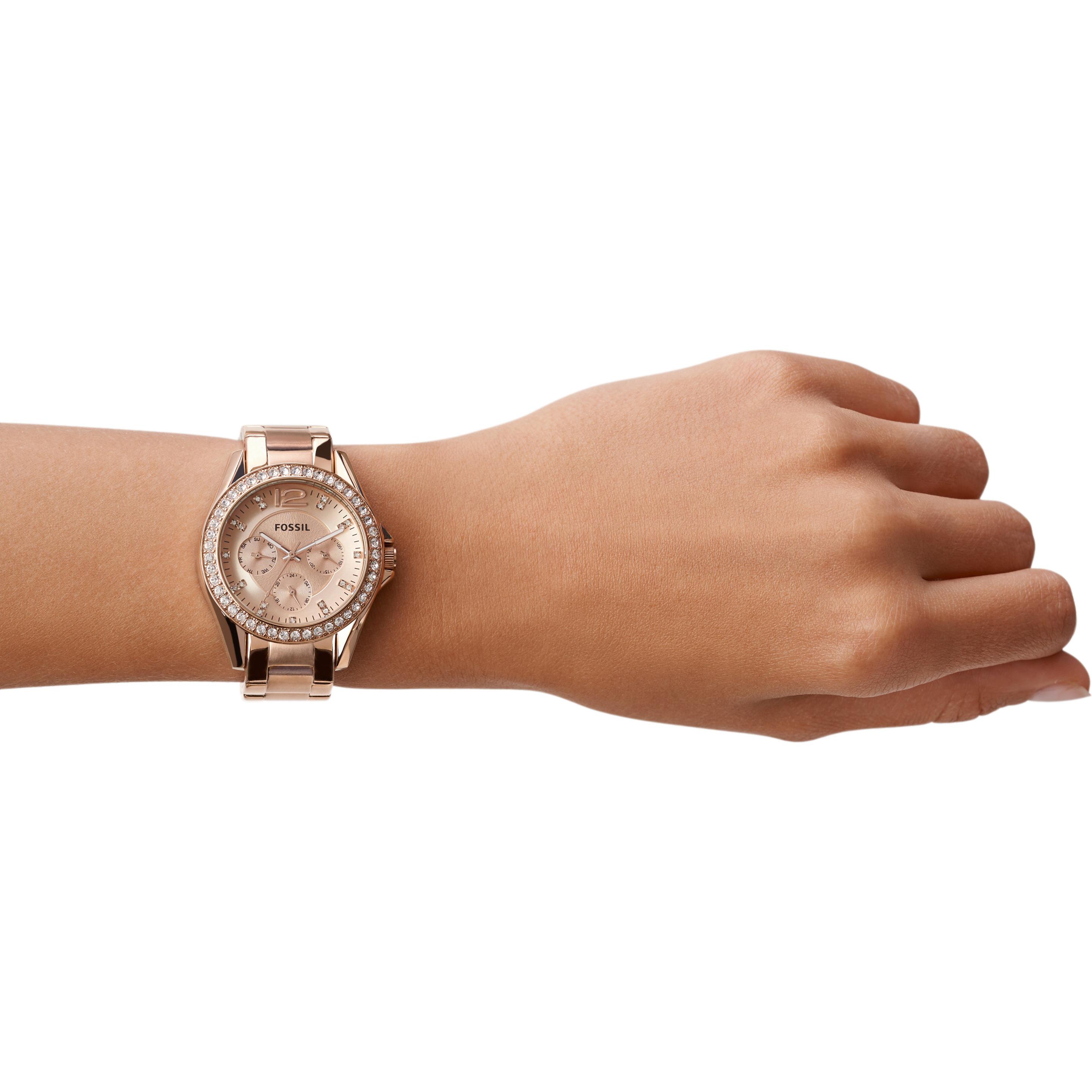 Thumbnail - Fossil, Armbanduhr, Riley, Rosa, (Analoguhr, Chronograph, 38 mm)