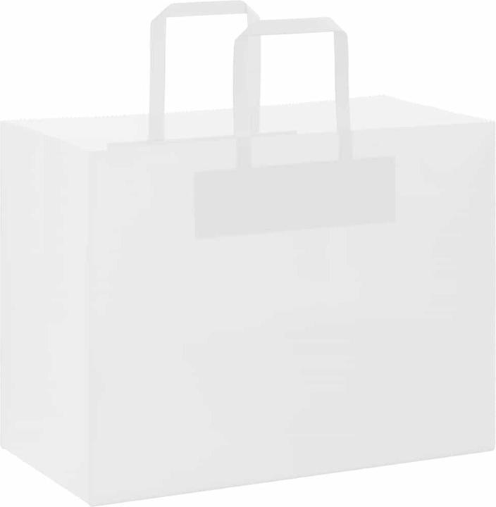 Immagine prodotto VidaXL Sacchetti di carta kraft 50 pezzi con manico bianchi 32x17x25 cm (Borsa da regalo, 50 x)