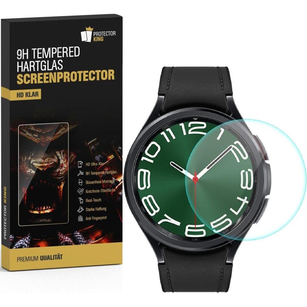 Protectorking 1x echtes Tempered 9H Panzerhartglas 3D KLAR, Smartwatch Schutzfolie, Transparent