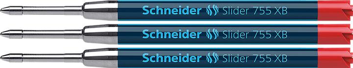Produktbild Schneider 3 Slider 755 Kugelschreiberminen XB rot (3 Stück, Rot)