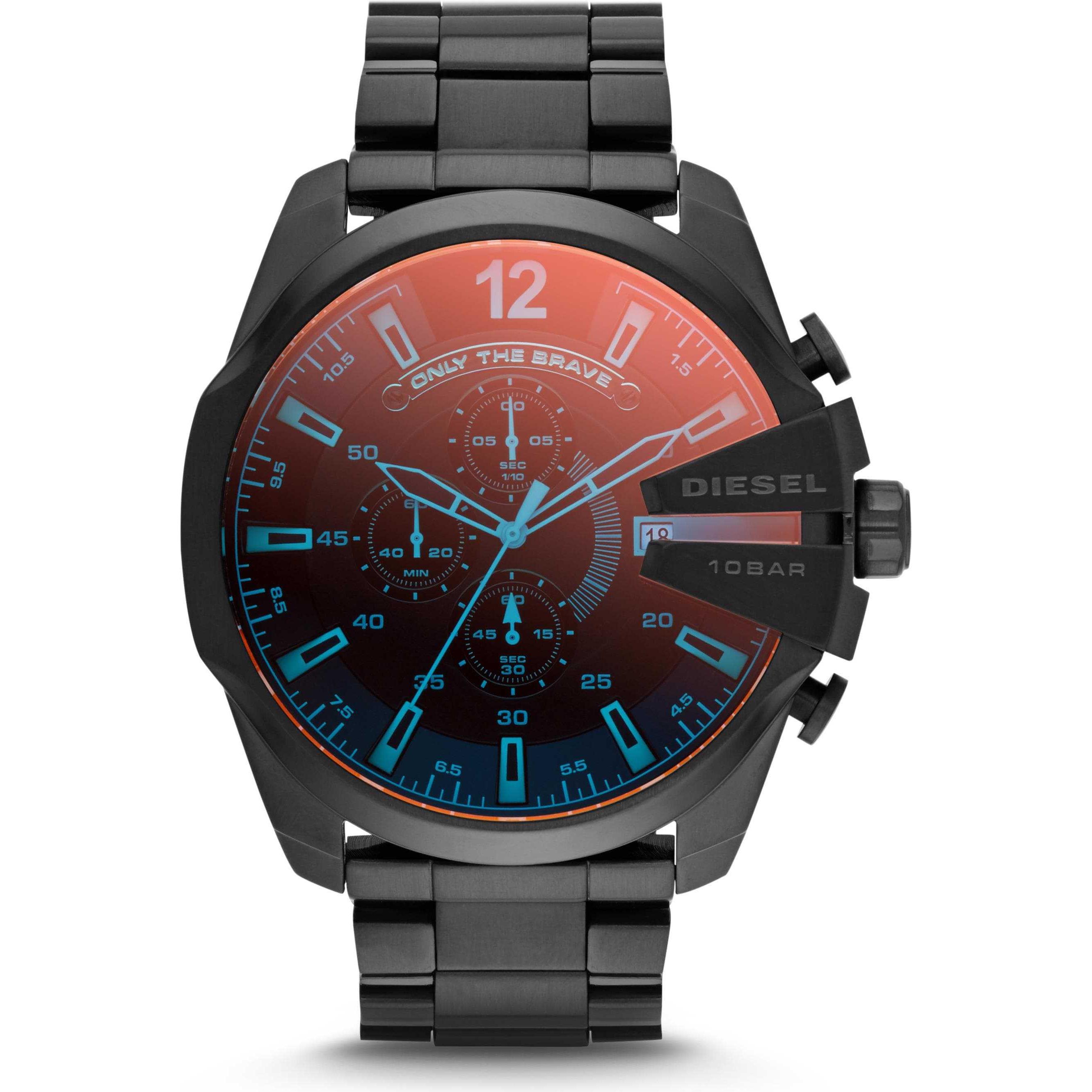 Diesel, Armbanduhr, Mega Chief, Schwarz, (Analoguhr, Chronograph, 51 mm)