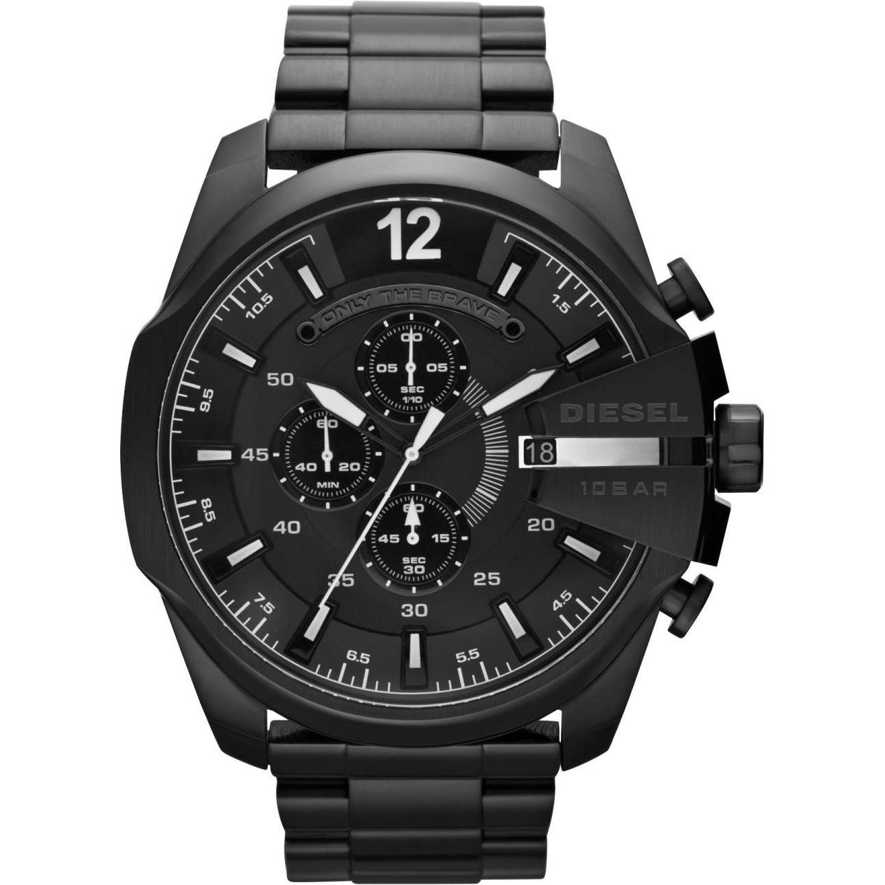Diesel, Armbanduhr, Mega Chief, Schwarz, (Analoguhr, Chronograph, 51 mm)