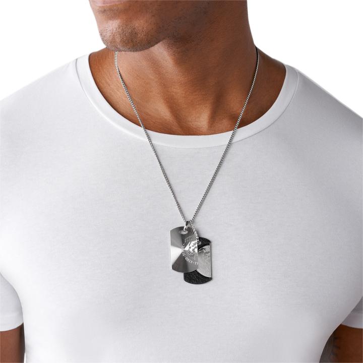 Actual product image Diesel double dog tags (Stainless steel, 60 cm)