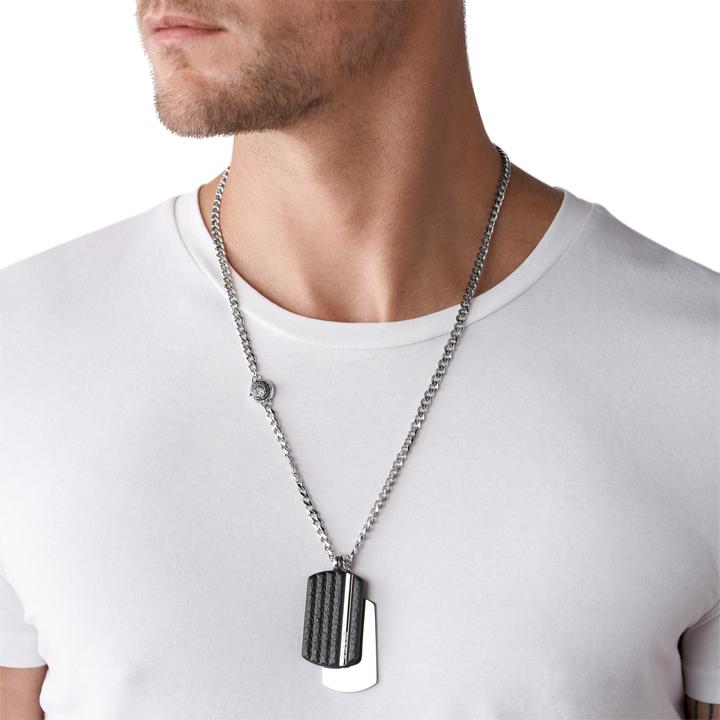 Actual product image Diesel Double Dogtags (Stainless steel, Leather, 65 cm)