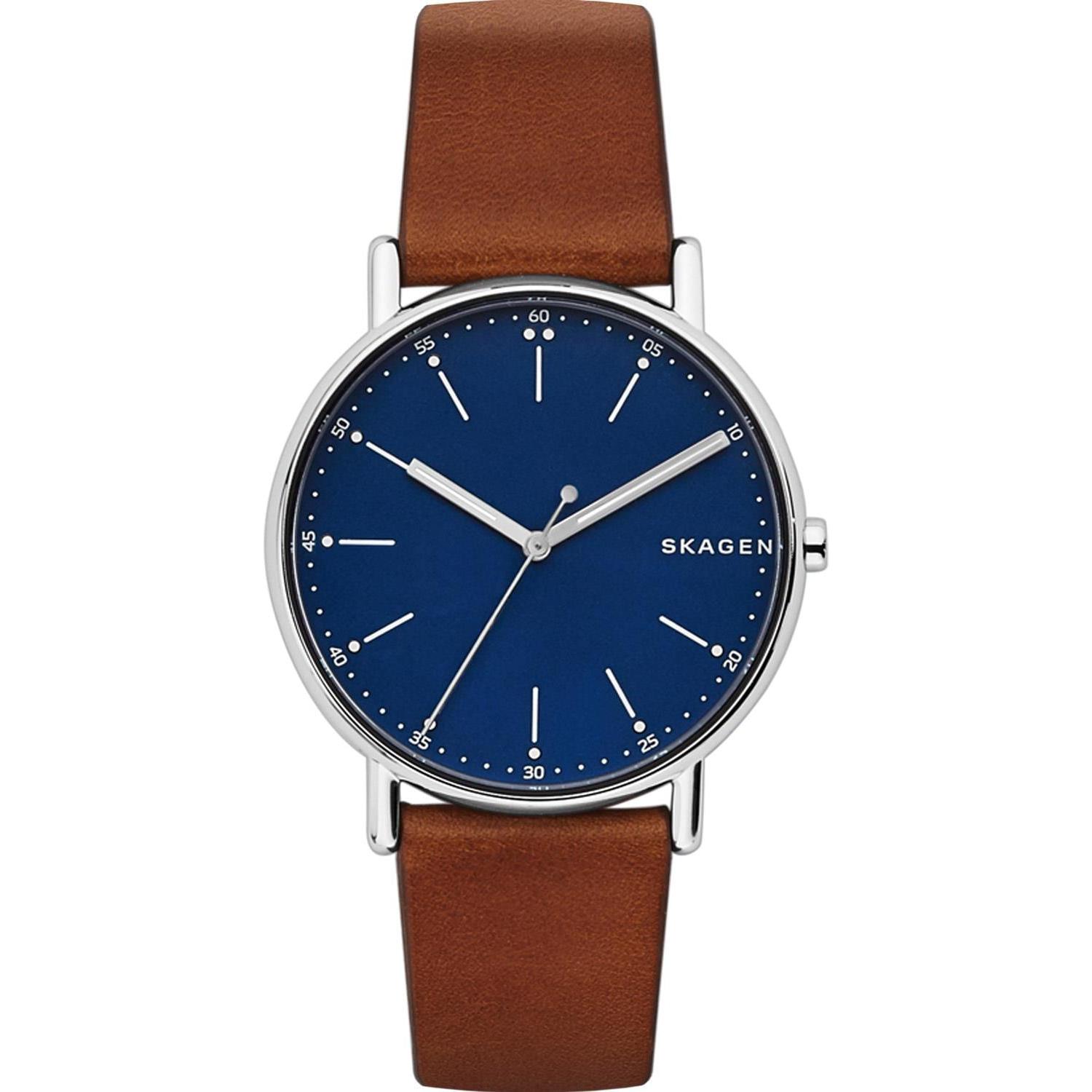 Skagen, Armbanduhr, Signatur, Braun, (Analoguhr, 40 mm)