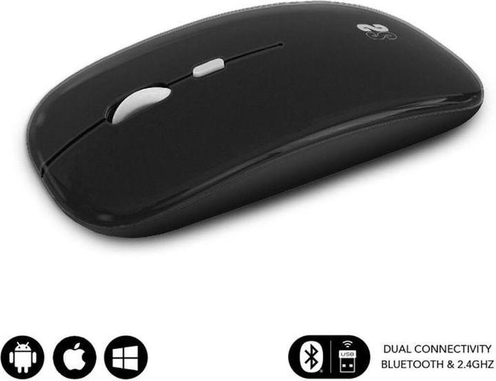 Actual product image Subblim Raton Dual Flat Rate Mouse Black Rechargeable (Wireless)