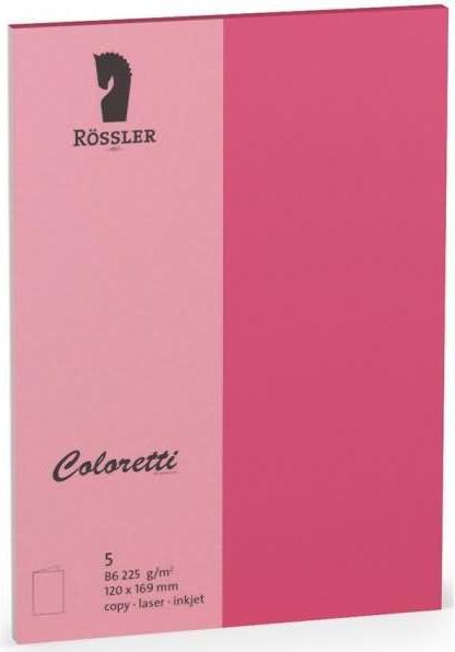 Actual product image Rössler Coloretti Cards B6 Pink Pack of 5 to Design Your Own (5 pcs.)