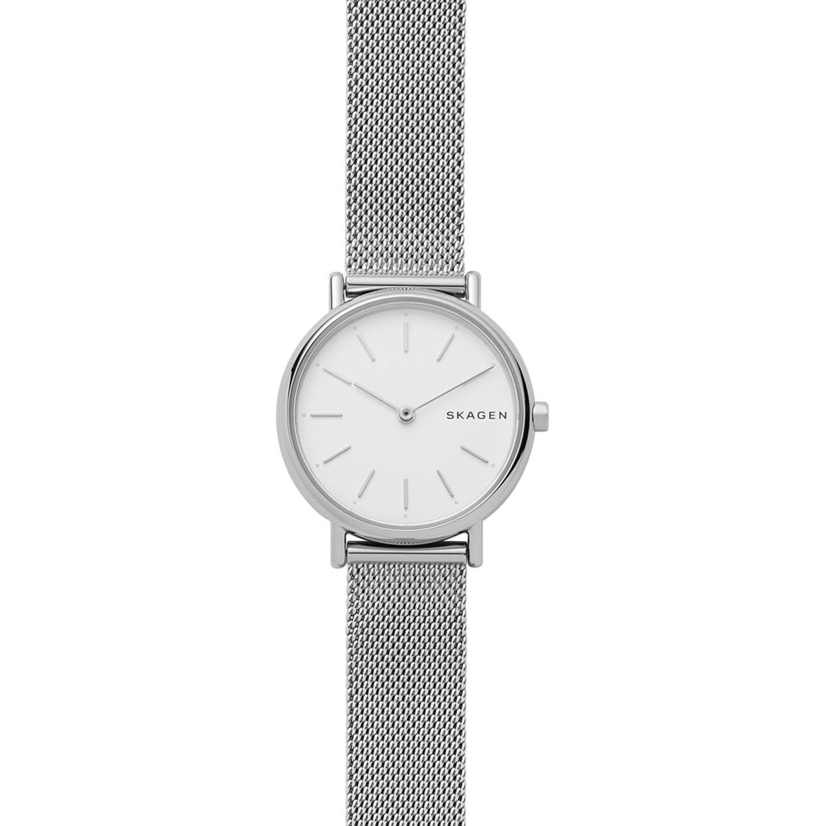 Skagen, Armbanduhr, Signatur, Silber, (Analoguhr, 30 mm)