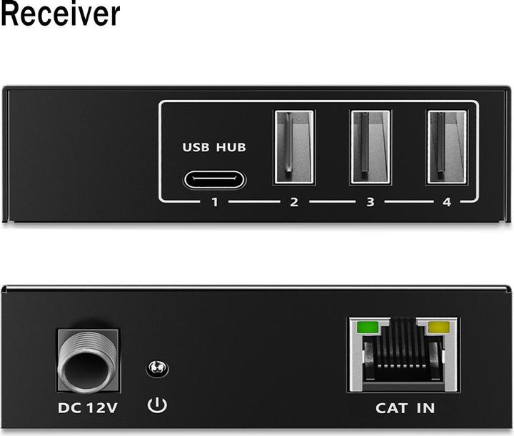 Image du produit Digitus CAT Extender USB 3.2 Gen1, 5 Gbps, 4 ports : 3x USB-A / 1x USB-C, 100m