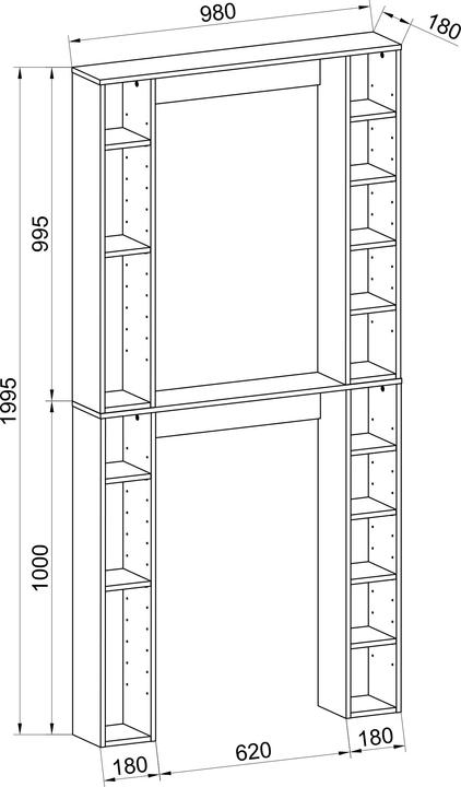 Produktbild VCM Wandregal Überbau WC Bad Regal Tinoli XL