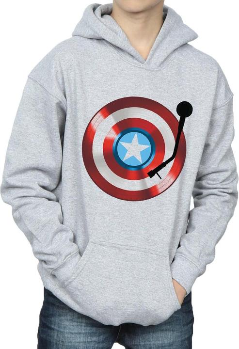 Immagine prodotto Captain America Turntable Felpa con Cappuccio Ragazzi (128)