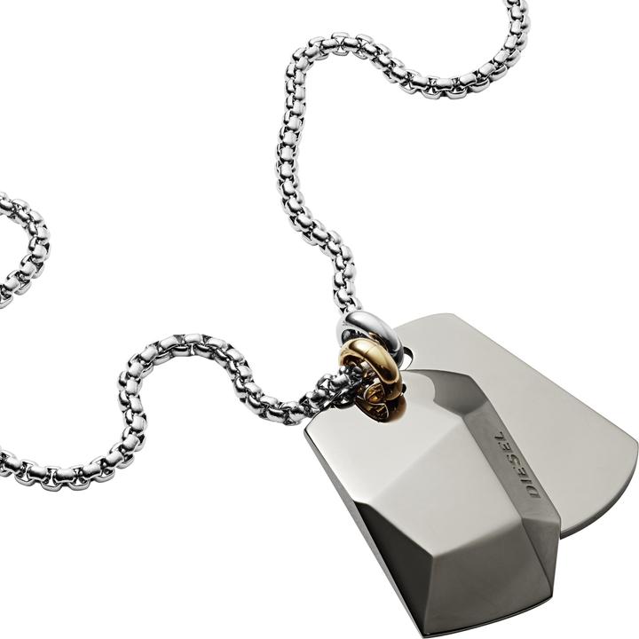 Diesel Double Dogtags (Edelstahl, 60 - 65 cm)