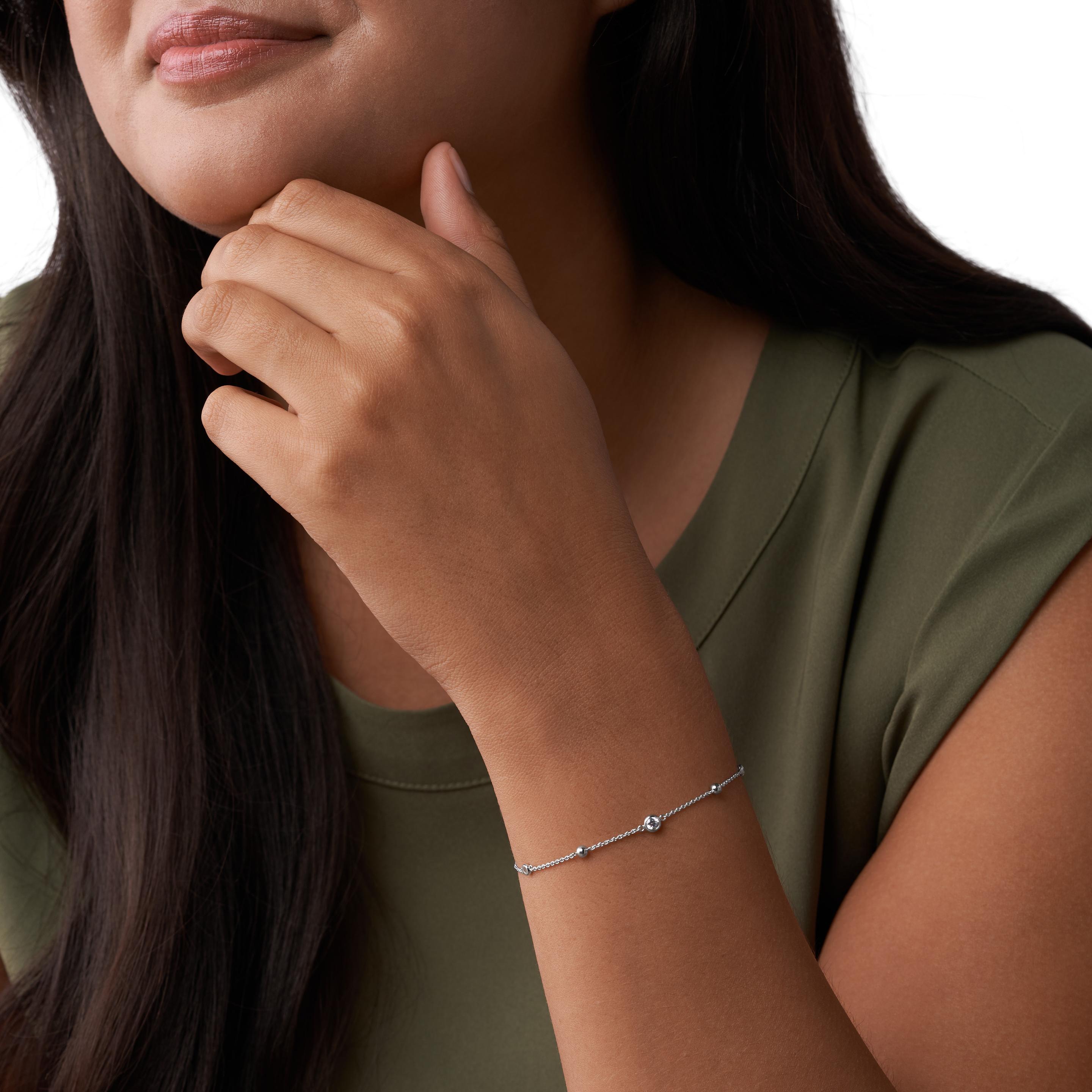 Thumbnail - Fossil, Armschmuck, Sterling Silver, (19 cm, Silber)