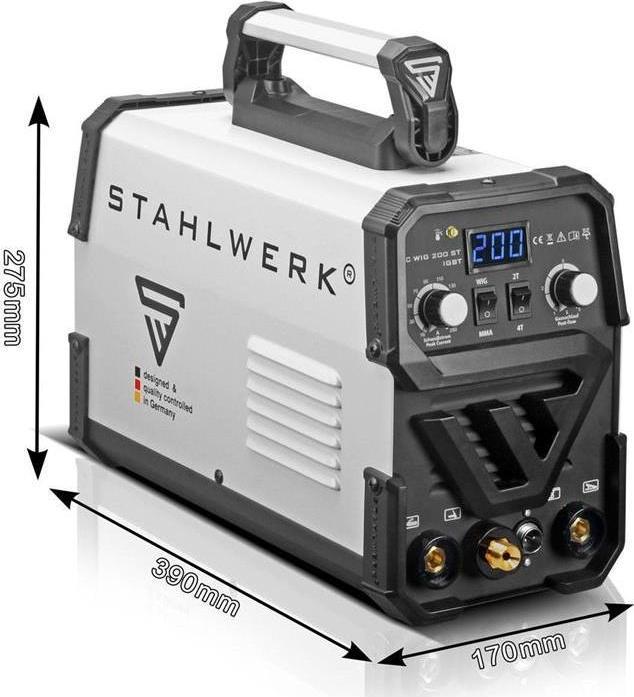 Actual product image Stahlwerk DC TIG 200 ST IGBT welding machine with 200 amps and MMA electric hand