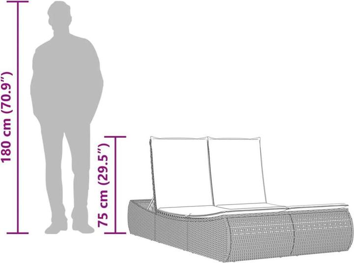 Produktbild vidaXL Doppel-Sonnenliege (200 cm)