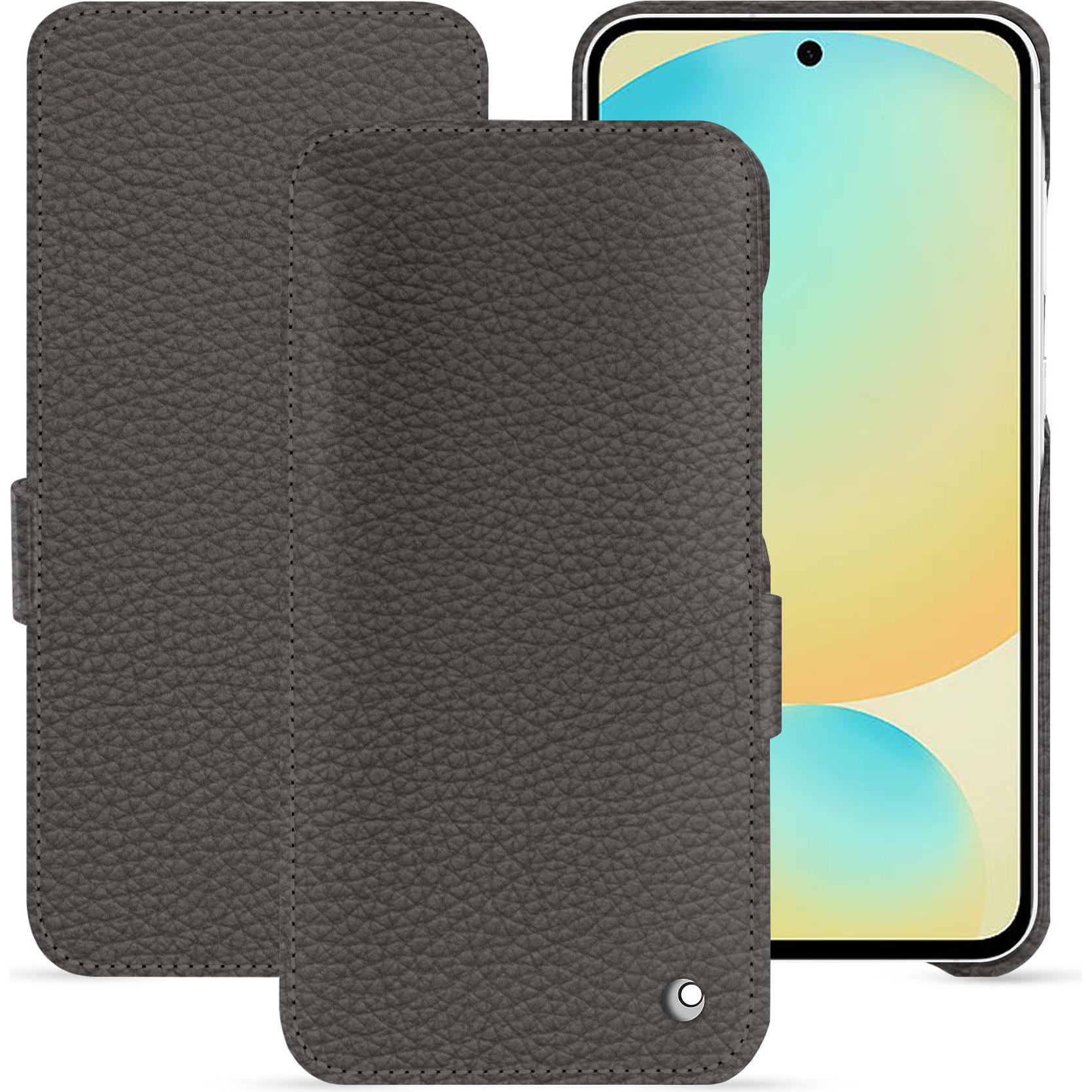 Noreve Lederschutzhülle horizontal (Samsung Galaxy S24 FE), Smartphone Hülle, Grau