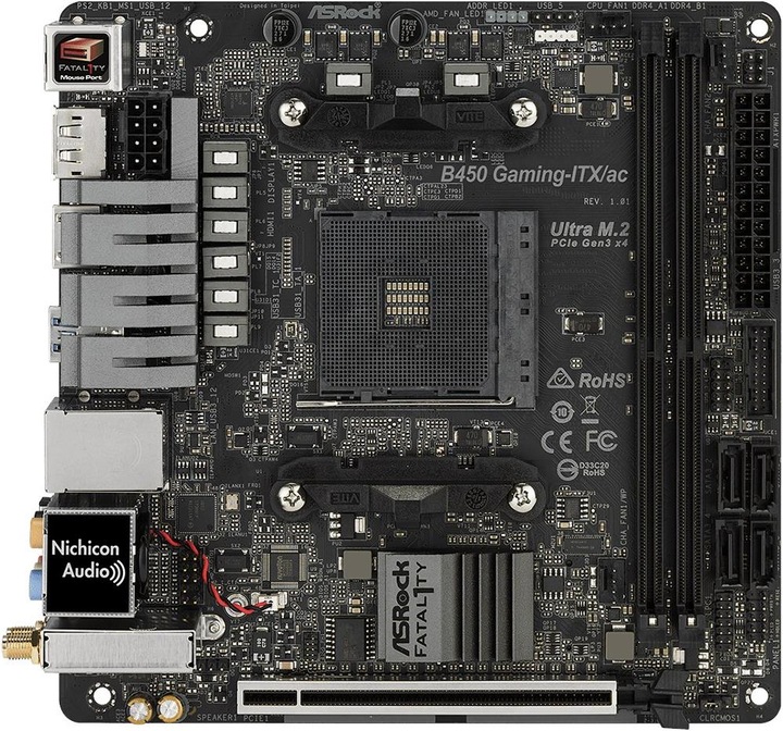 Produktbild AsRock B450 Gaming-ITX/ac (AM4, AMD B450, Mini-ITX)