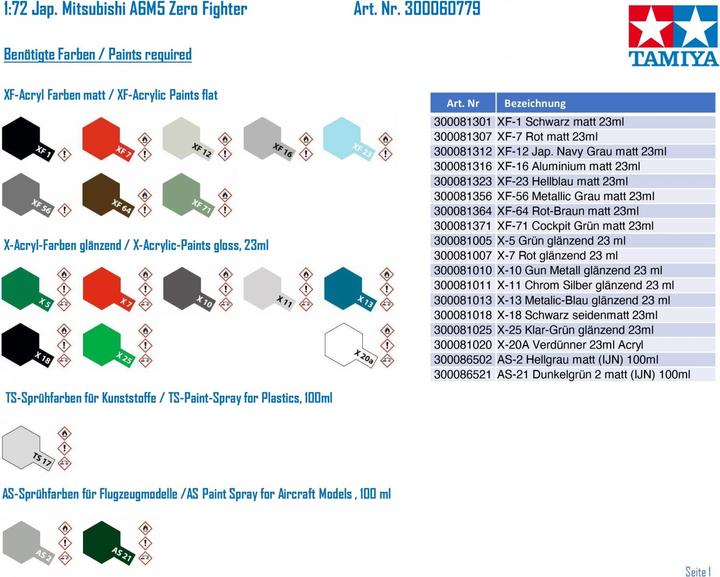 Actual product image Tamiya Mitsubishi A6M5 Zero Fighter ZEKE
