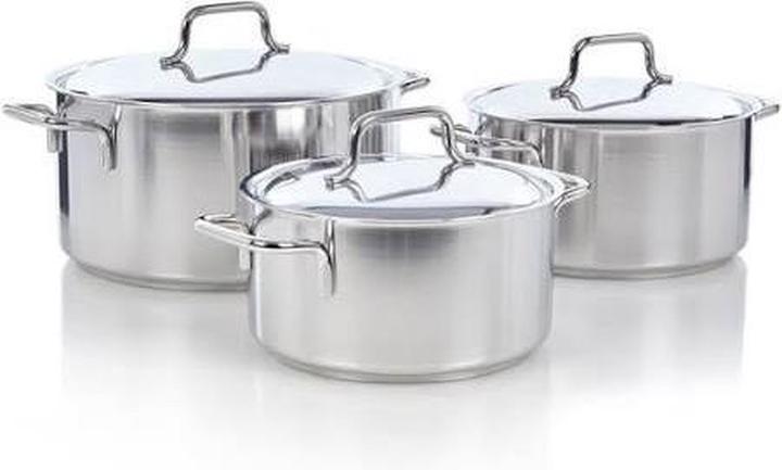 Actual product image Demeyere Apollo 3pcs Set: D44318+44320+44324 Cooking pot 18+20cm+24cm (24 cm, Pot, Stainless steel)
