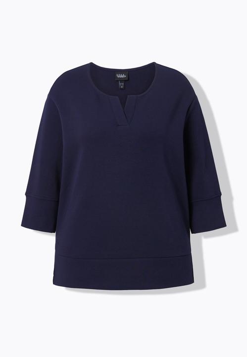 Produktbild Ulla Popken Punto-Sweatshirt, Rundhals, 3/4-Arm (42, 44)