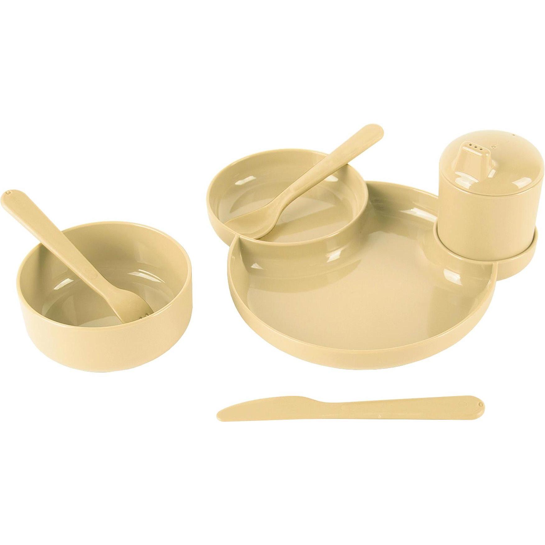dantoy, Stoviglie + posate per bambini, Set da pranzo Tiny Bio i.GB sand