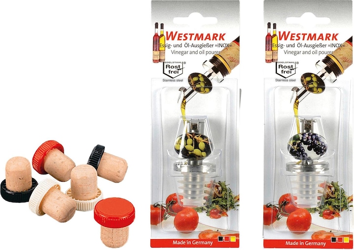Actual product image Westmark Pourer "Inox Vinegar Special", silicone cork, short, metal c (1000 ml)