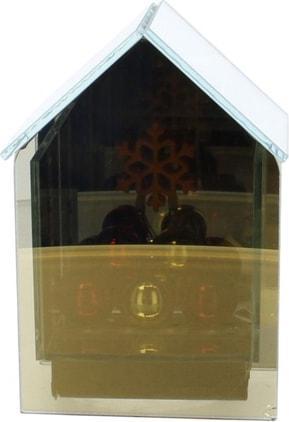 MICA Living LED Haus - Schneeflocke - Glas - ca. 10,5x7x15 cm