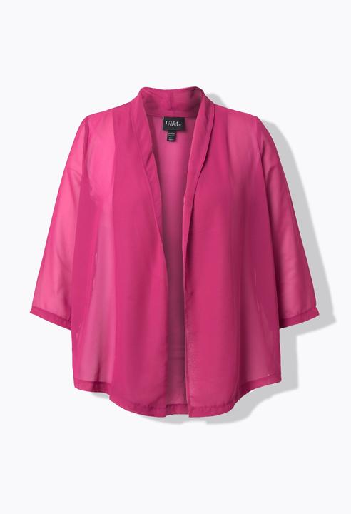 Actual product image Ulla Popken Oversized Shawl Collared Chiffon Jacket (54)
