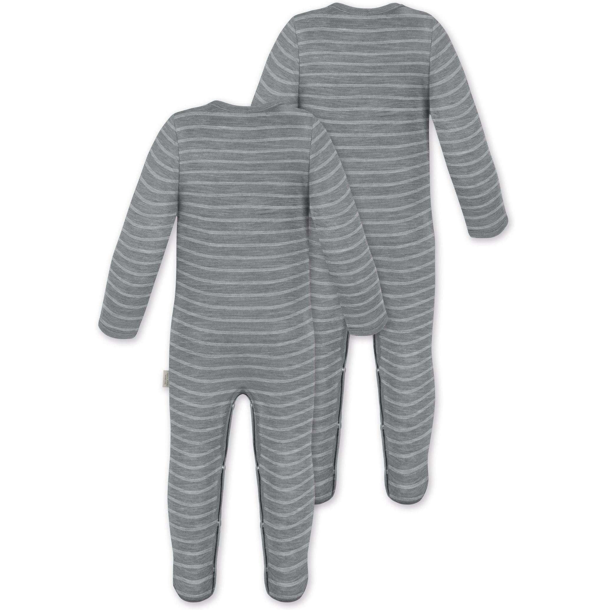 Thumbnail - Normani, Herren, Strampler, 2er Pack Baby Merino Strampler „Levin" - 9411, Grau, (74)