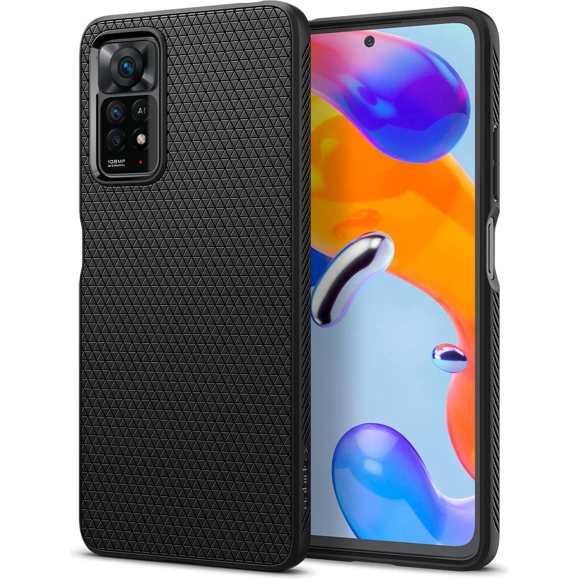 Spigen Liquid Air Xiaomi Redmi Note 11 Pro (Xiaomi Redmi Note 11 Pro), Smartphone Hülle, Schwarz