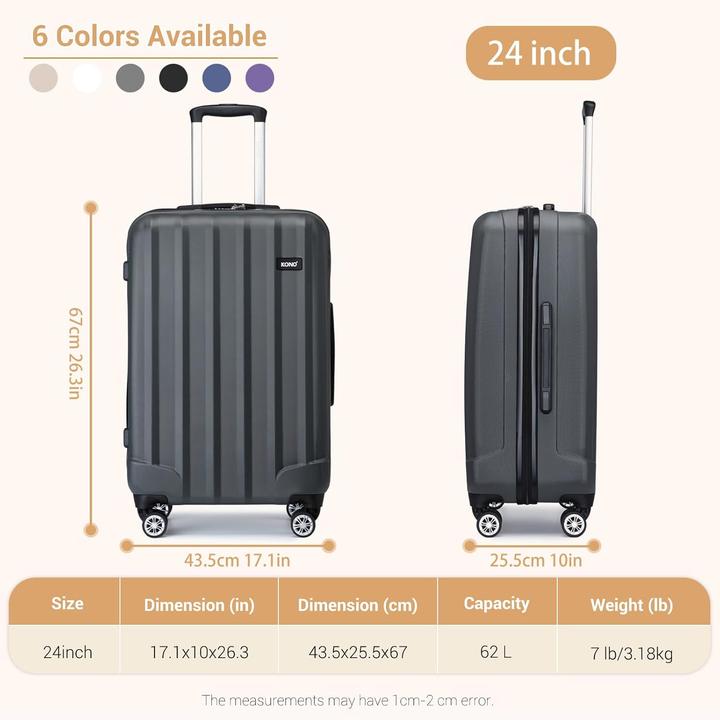 Immagine prodotto Kono Hartschalen-Reisekoffer mit 4 Rollen (62 l)