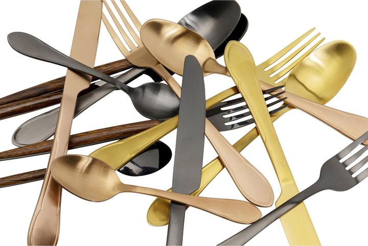 Actual product image Kare Design Besteck Cucina Gold Matt (16/tlg.) (16 pcs., Cutlery set)