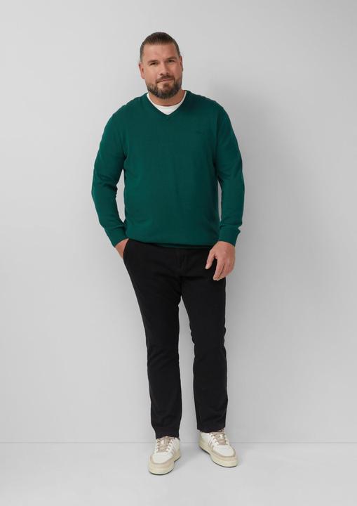 Produktbild S.Oliver Strickpullover Strickpullover mit Logo-Stickerei (4XL)