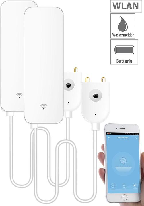 Produktbild Luminea 2er-Set WLAN-Wassermelder (2 Stk.)
