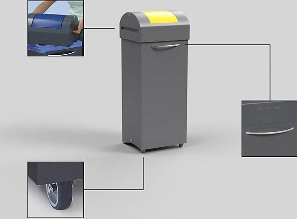 Immagine prodotto kaiserkraft Raccoglitore di materiale riciclabile in lamiera d'acciaio, ignifugo (75 l)