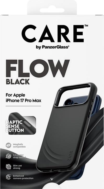 Actual product image PanzerGlass CARE by ® Feature FLOW Case Black w. Cutout for Haptic & MagSafe iPhone 17 Pro Max (Apple iPhone 17 Pro Max)