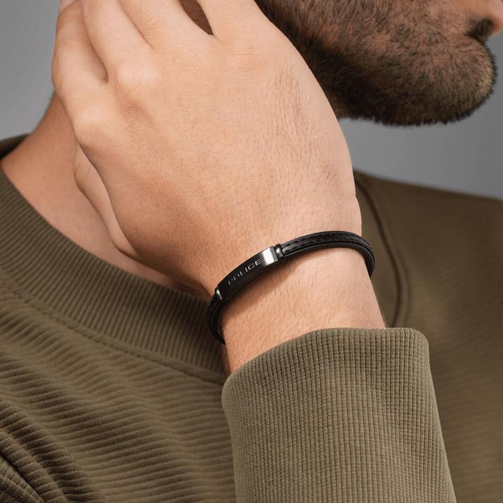 Produktbild Police Recall Armband (19 cm, Edelstahl, Leder)