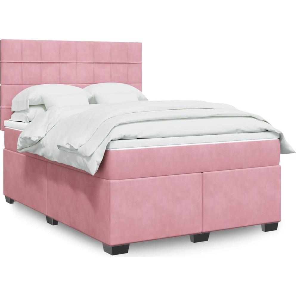 VidaXL, Bett, Bo x springbett mit Matratze 140 x 200 cm Samt (140 x 200 cm)