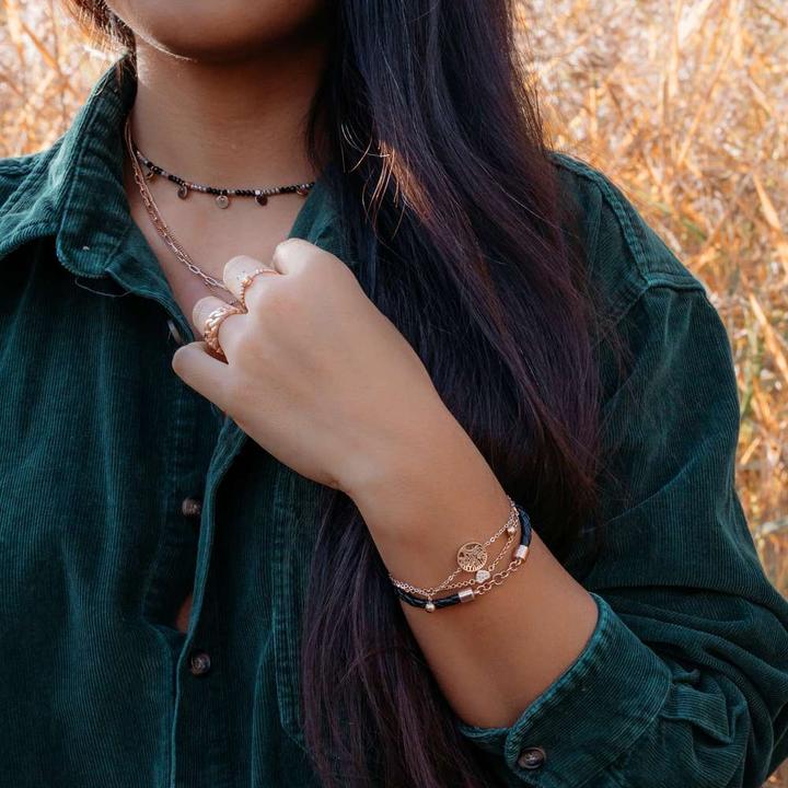 Produktbild Bijouteria Armband (21 cm, Edelstahl, Zirkonia, PVD Beschichtung (goldfarbig))