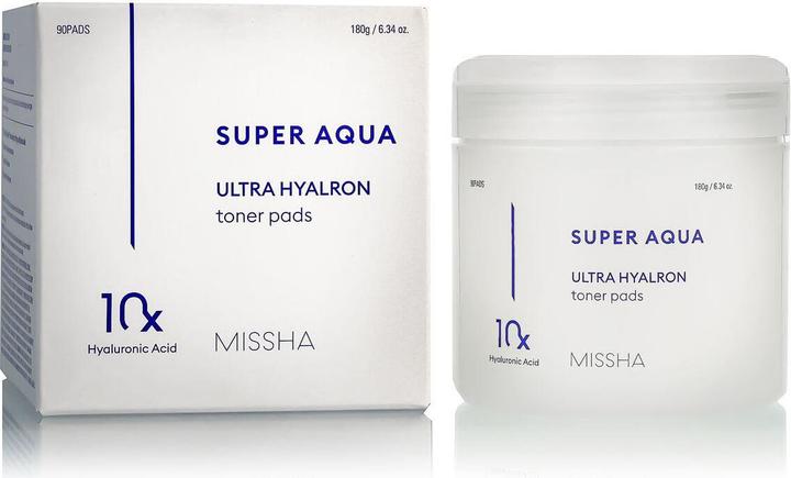 Actual product image Missha MISHA Super Aqua Ultra Hyalron Toner Pads (Facial cleansing wipes, 180 g)
