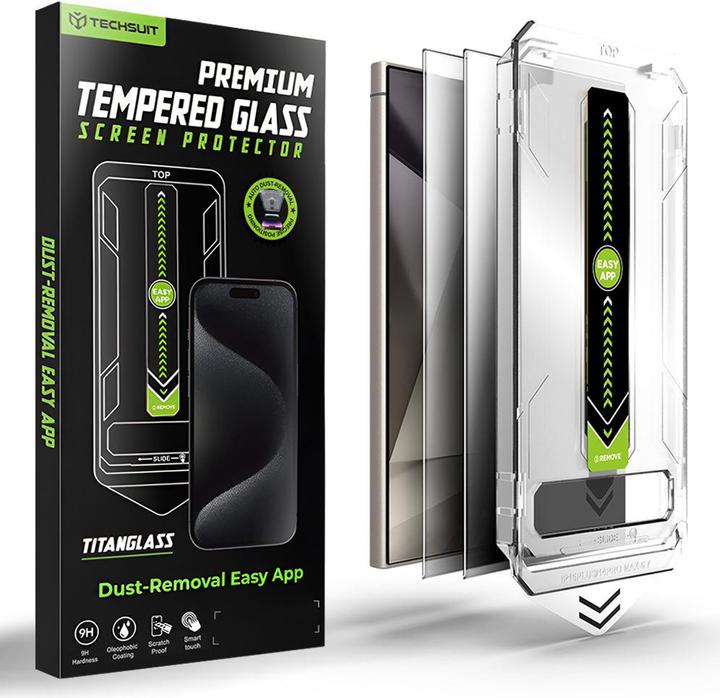 Produktbild Techsuit - TitanGlass CrystalHD (2 pack) - Samsung Galaxy S24 Ultra - Privacy (2 Stück, Samsung Galaxy S24 Ultra)