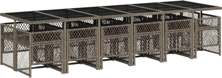 Immagine prodotto vidaXL Mobili da giardino set da pranzo set da giardino gruppo di sedute 13 pezzi in poly rattan grigio (330 cm)