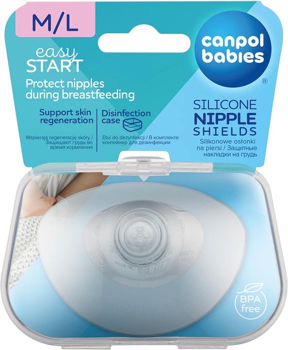 Actual product image Canpol Babies - Easy Start Silicone Nipple Shields ( 2 pcs ) - Silicone nipple protectors for (L)