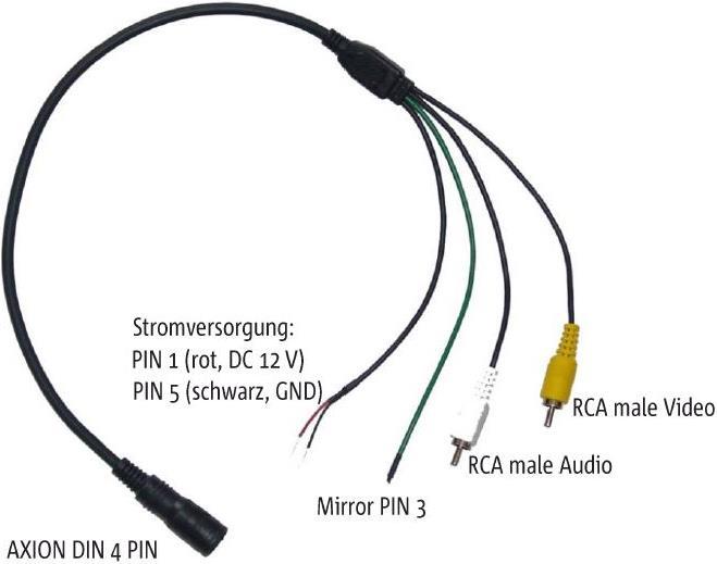 Produktbild Axion CA 001A Adapter zum Anschluss der Rückfahrkamera auf Cinch, 4Pol MINI DIN